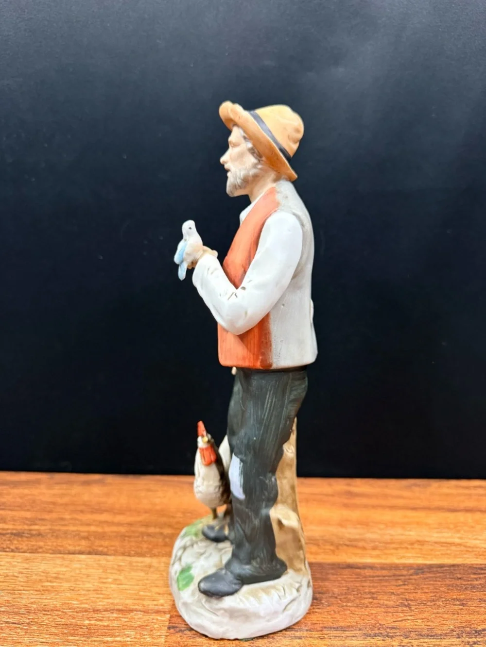HOMCO Farmer with Rooster Figurine #1434
